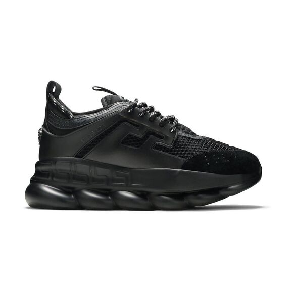 Versace Chain Reaction Sneakers Triple Black EU 45 US 12 Chunky Designer Sneaker